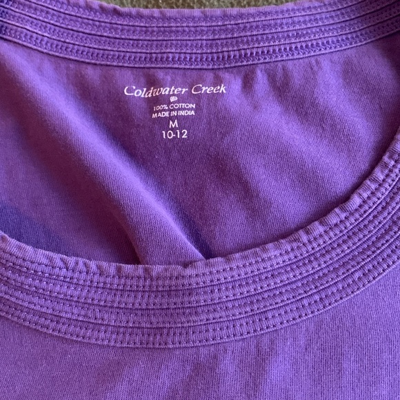 Coldwater Creek purple short sleeve shirt. Size medium (10-12) - Picture 5 of 6
